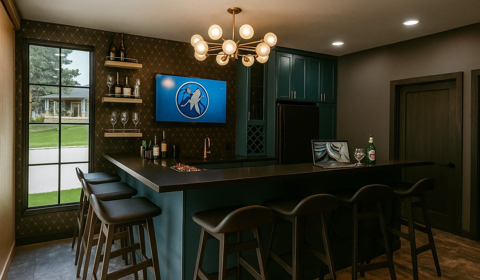 bar inside of a sports complex