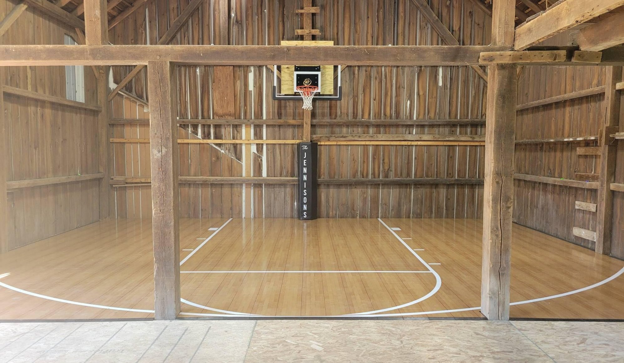 rustic basketball court