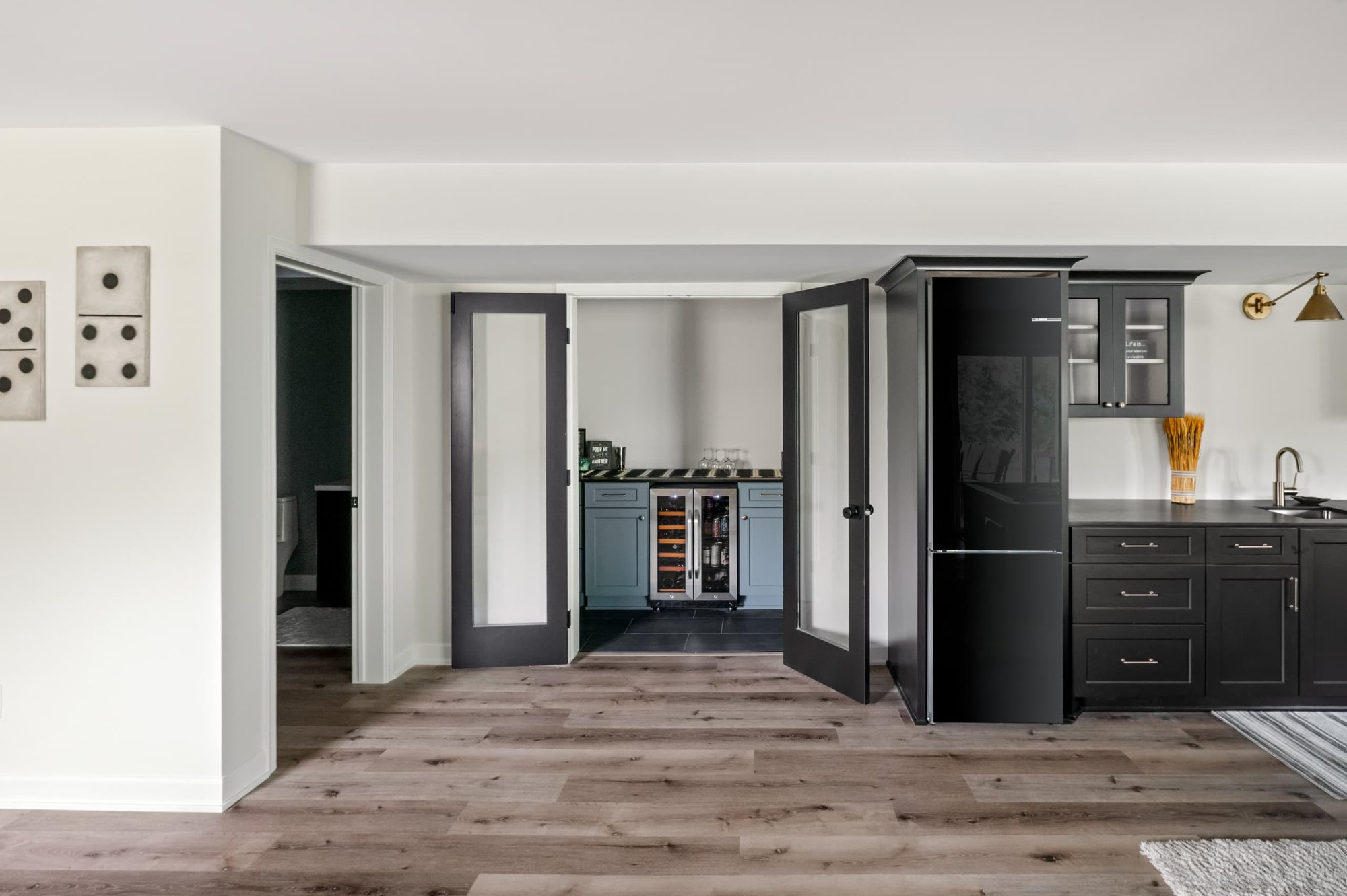 view into a wine cellar
