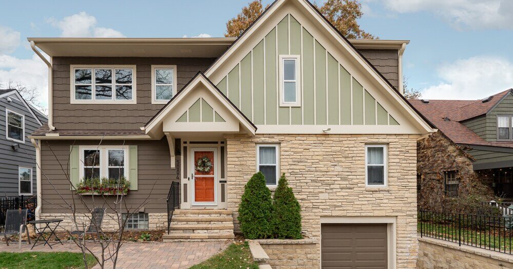 exterior of a home with a recently-added second story